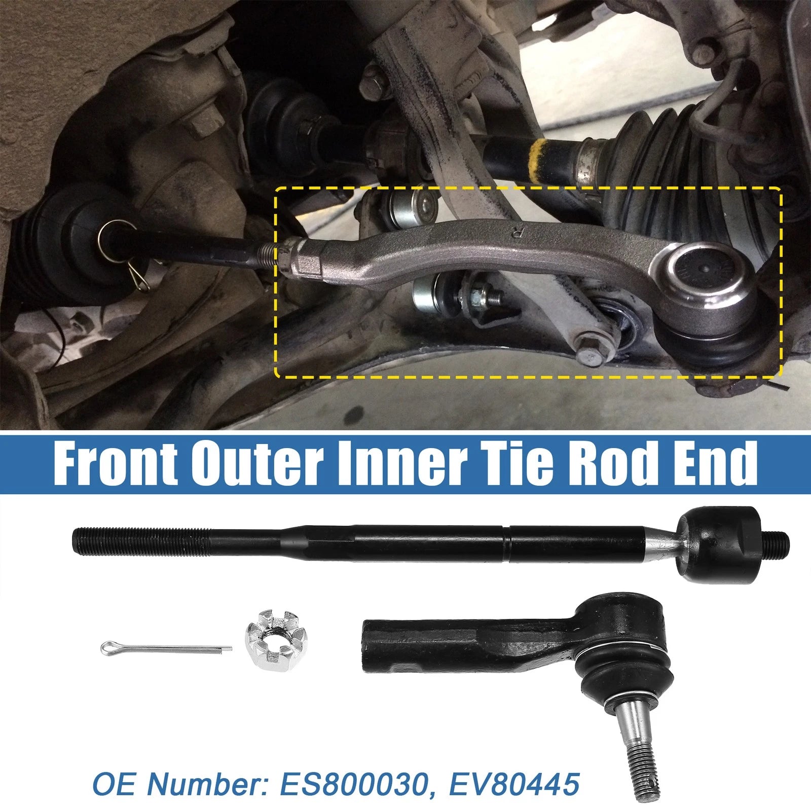 4pcs Front Inner Outer Tie Rod Ends Replacement for Chevrolet Pontiac (2000–2010)
