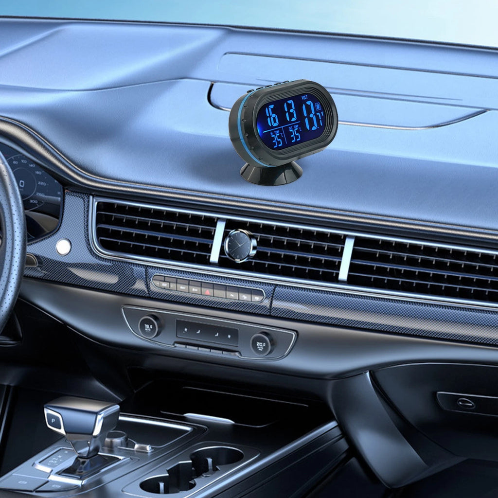 Digital Thermometer and Voltmeter for Vehicle Use