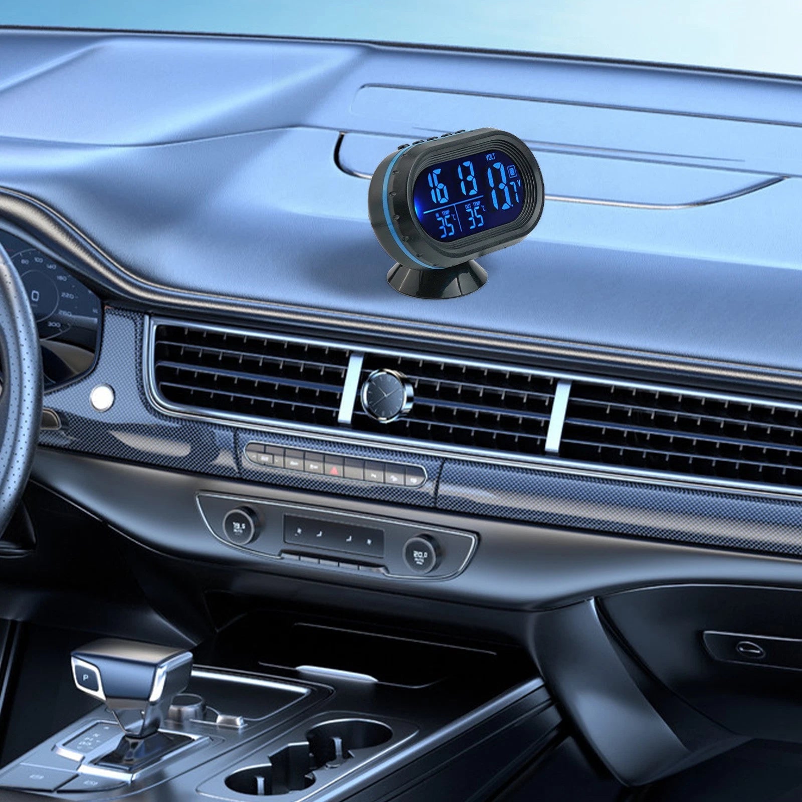 Digital Thermometer and Voltmeter for Vehicle Use