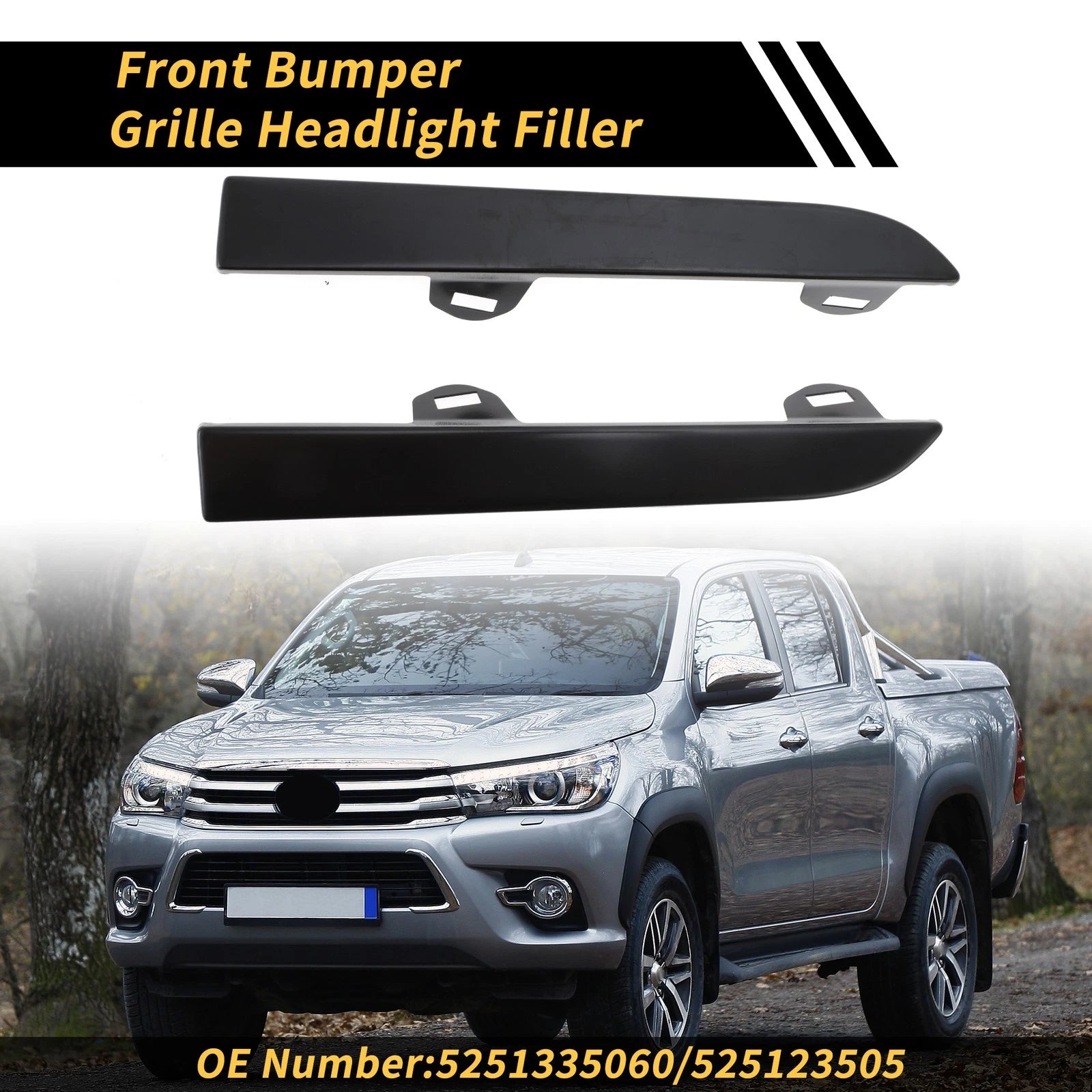 Front Bumper Grille Headlight Filler Replacement for Toyota Tacoma (2001–2004)