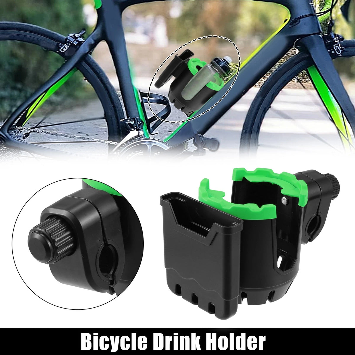Lightweight Water Bottle Cage Holder for Bicycle Plastic Black Green (2010–2024)