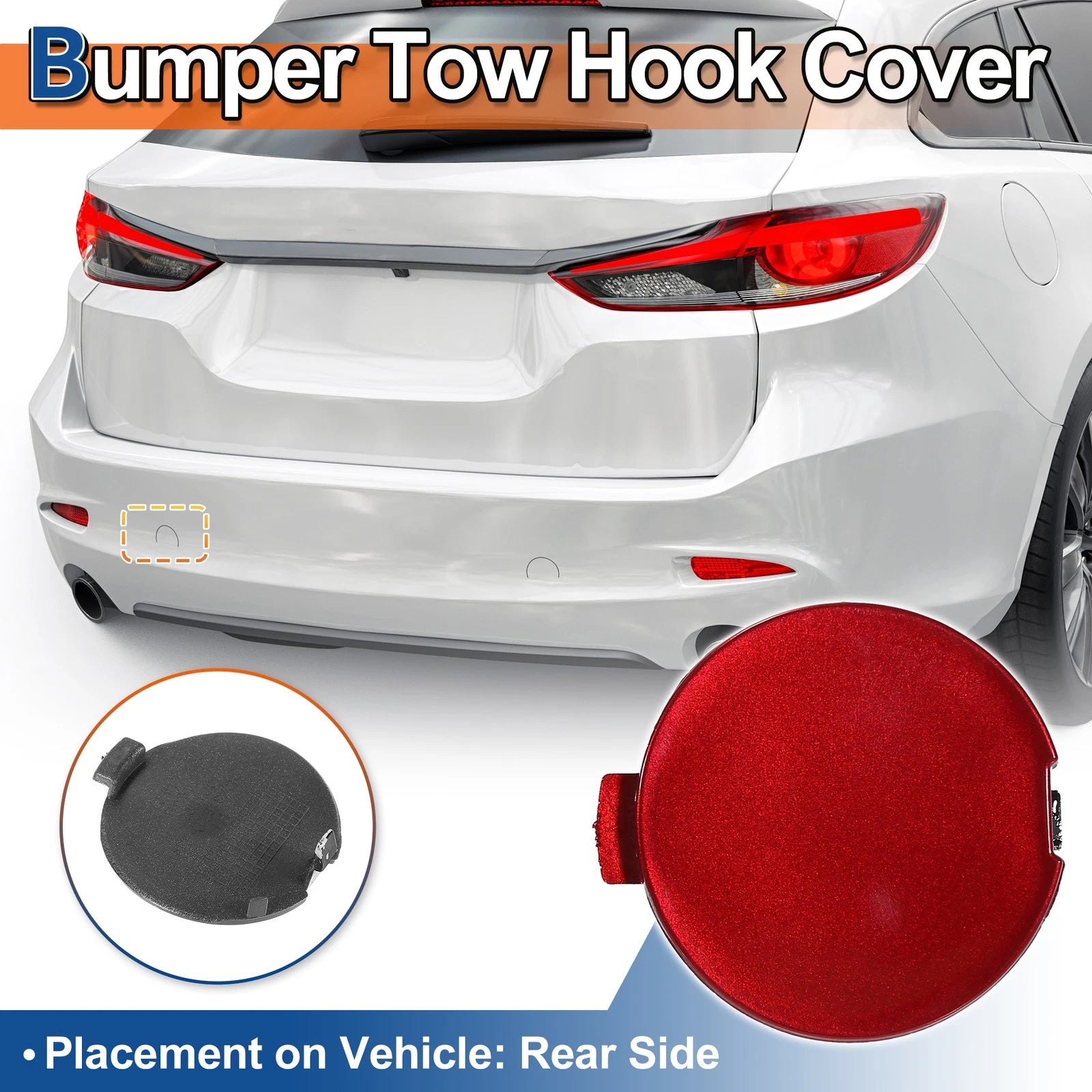 Rear Tow Hook Cover Left Side Replacement for Mazda 6 Atenza 2018-2021