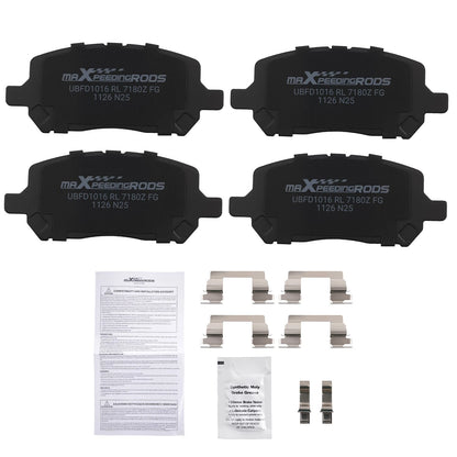 Set of 4 Front Ceramic Brake Pads for Pontiac G5 (2007–2010), Pursuit (2005–2006)