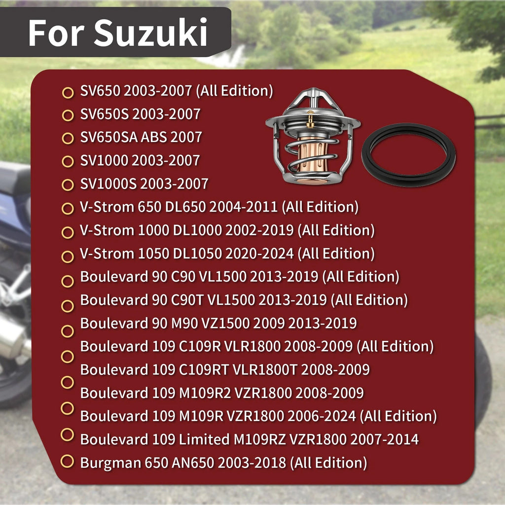 Thermostat w/O-Ring 17670-06G51 for Suzuki SV650 SV650S SV1000 SV1000S (2003–2007)