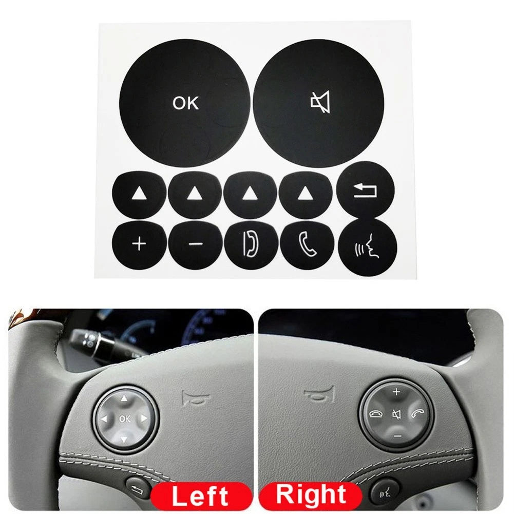 Button Repair Decal for Interior Car Decoration (Black Overlay)