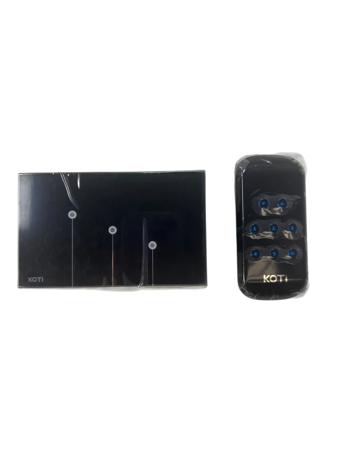3 Gang Black Light Switch for Koti (240V 50-60Hz) with Remote Controller