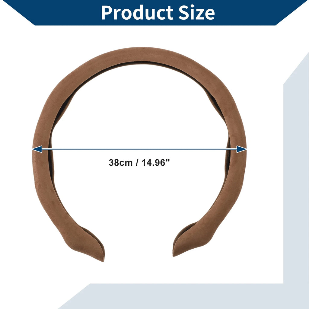 Steering Wheel Cover for Car (14.96", Coffee Color)