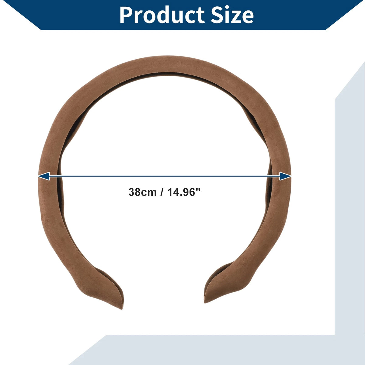 Steering Wheel Cover for Car (14.96", Coffee Color)