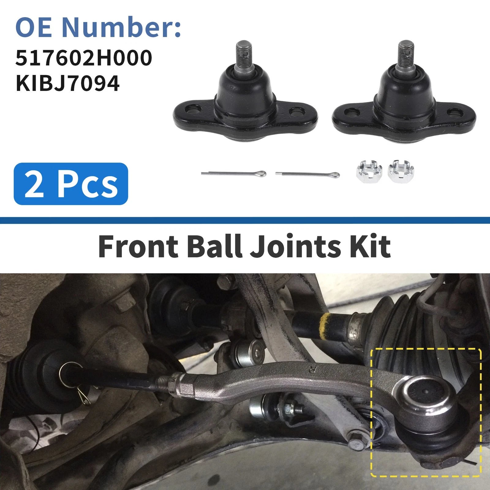 Front Lower Ball Joints Left Right Pair for Hyundai Elantra (2005–2011)