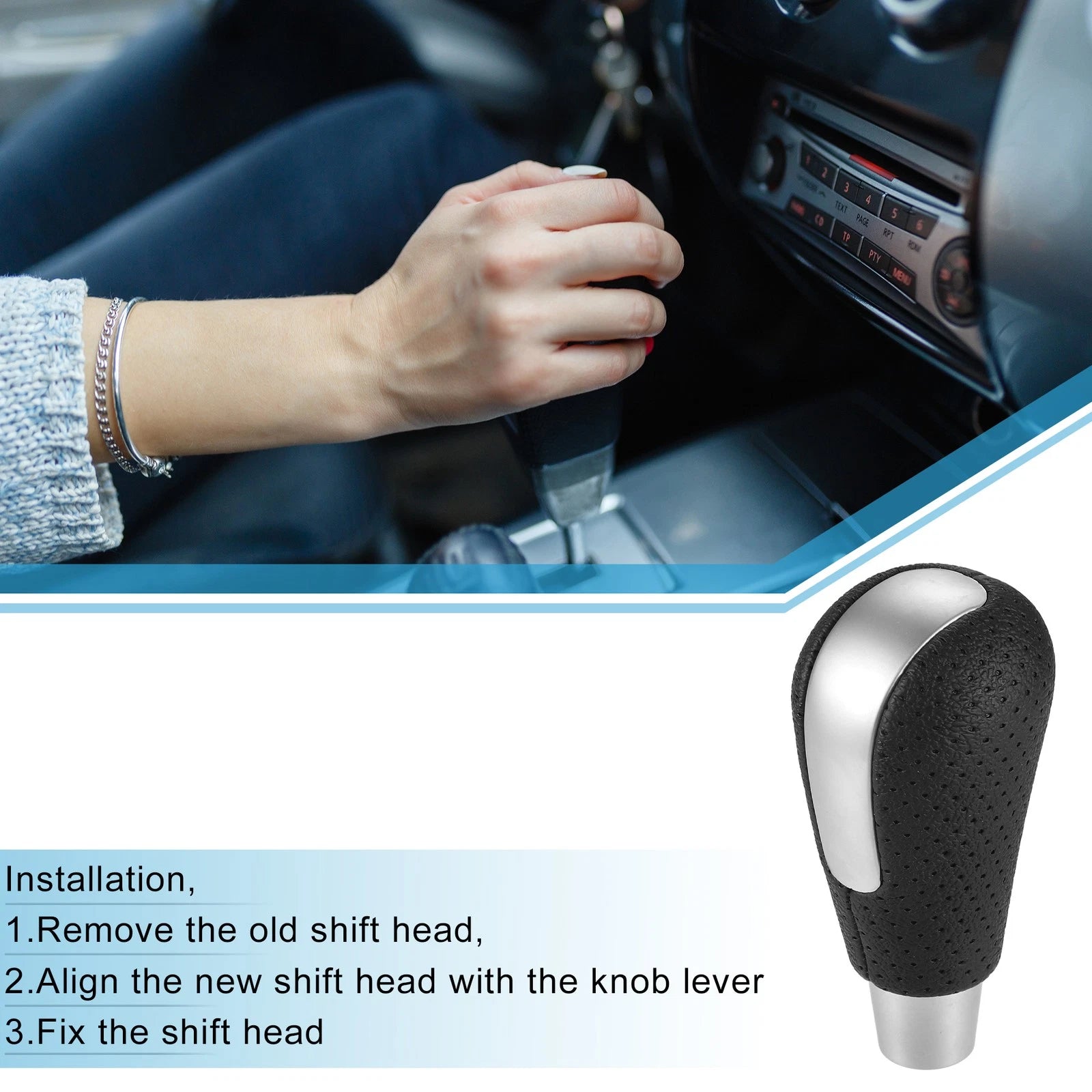 Shift Knob with Holes Replacement for Mazda 3 (2009–2016) Matte Silver