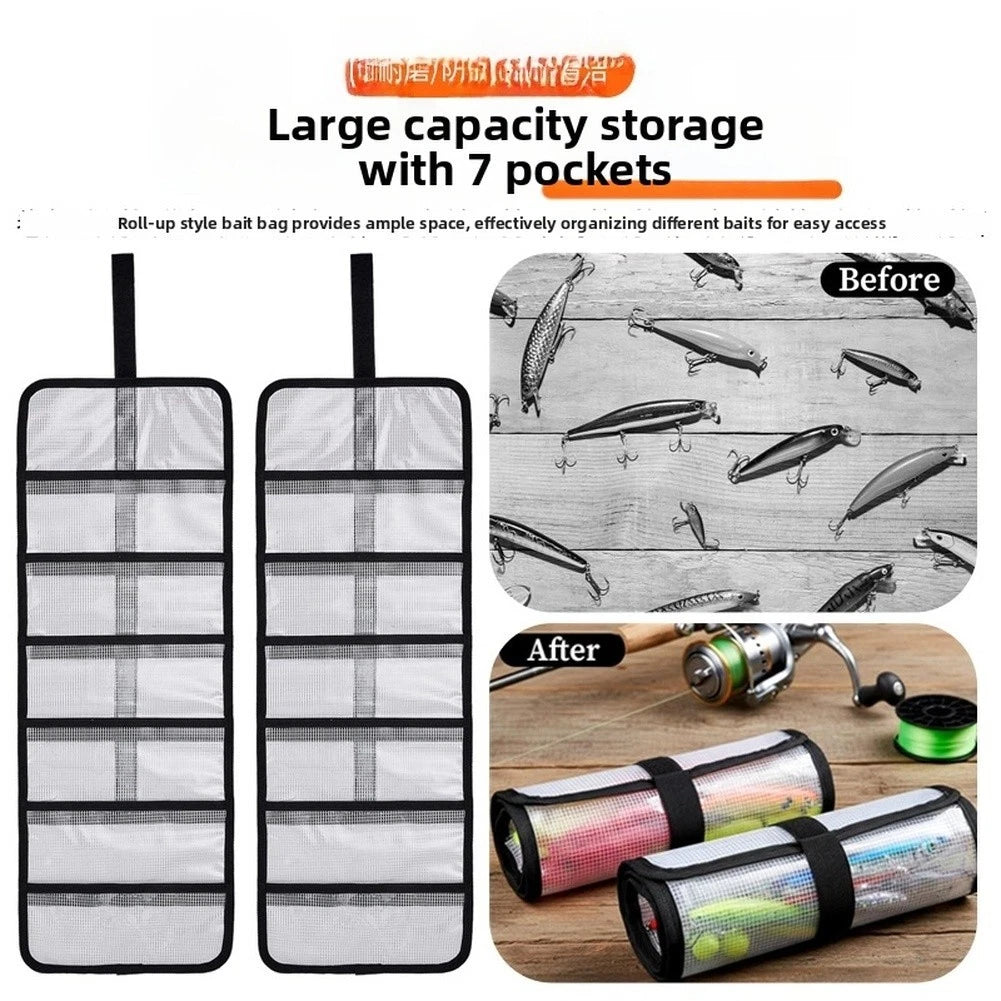 Transparent Mesh Lure Tackle Bag with Hook Storage Compartments for Angling