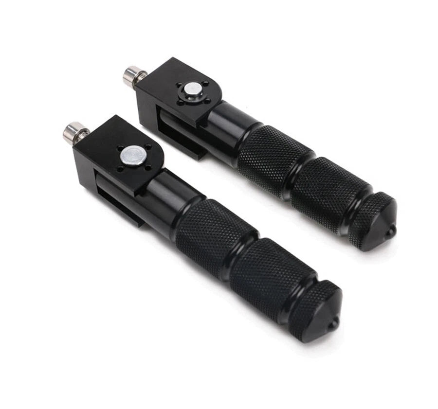 1 Pair Aluminum Foldable Footrest Rear Set for Universal Motorcycle (All Years)