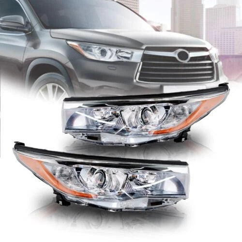 Halogen Headlight Set for Toyota Highlander (2014–2016) - Driver & Passenger