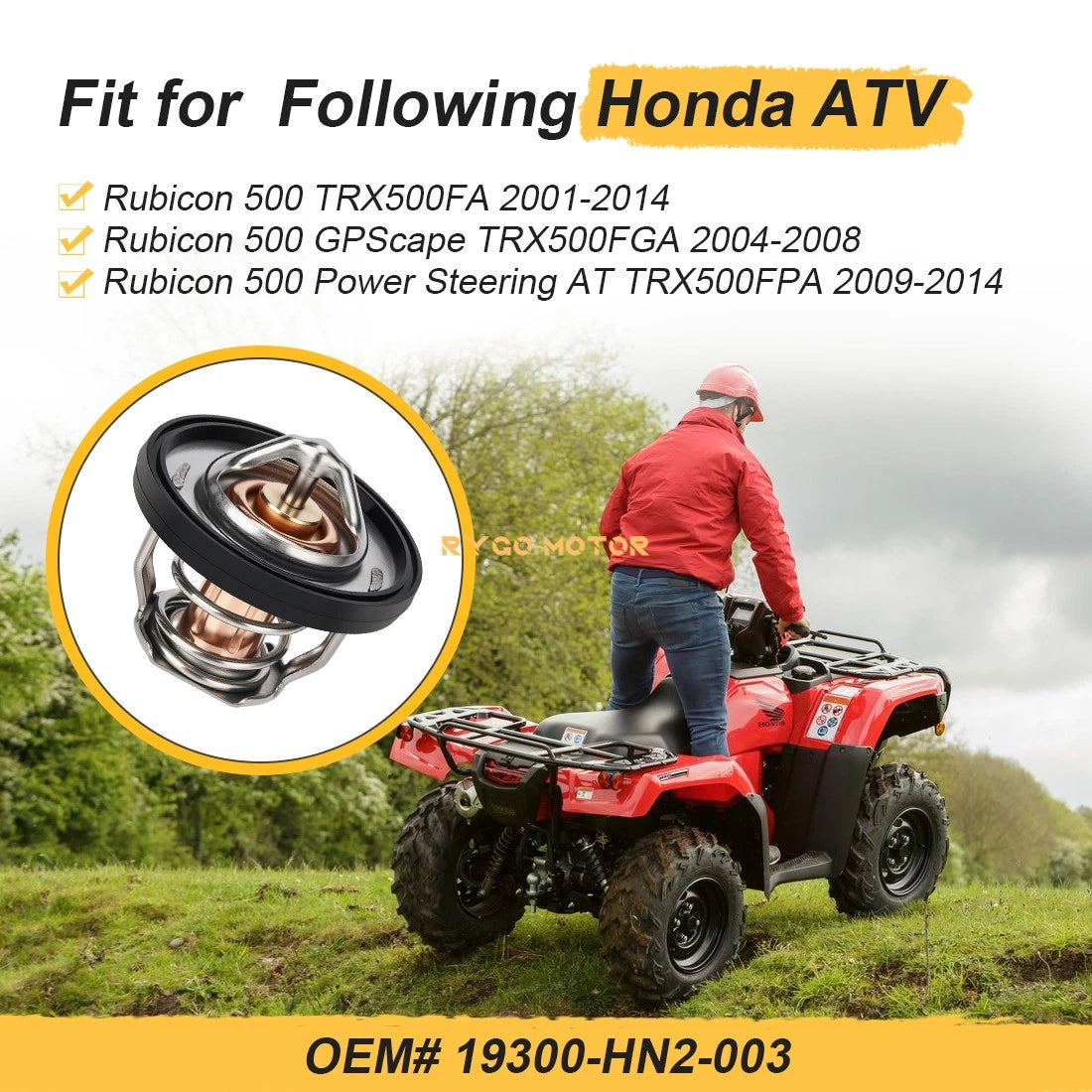 Cooling Thermostat for Honda TRX500 FA/FGA/FPA Foreman Rubicon 500 (2001–2014)