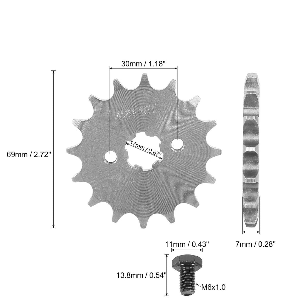 Front Engine Sprocket 16T 428 Chain Replacement for Dirt Bike (2010–2024)
