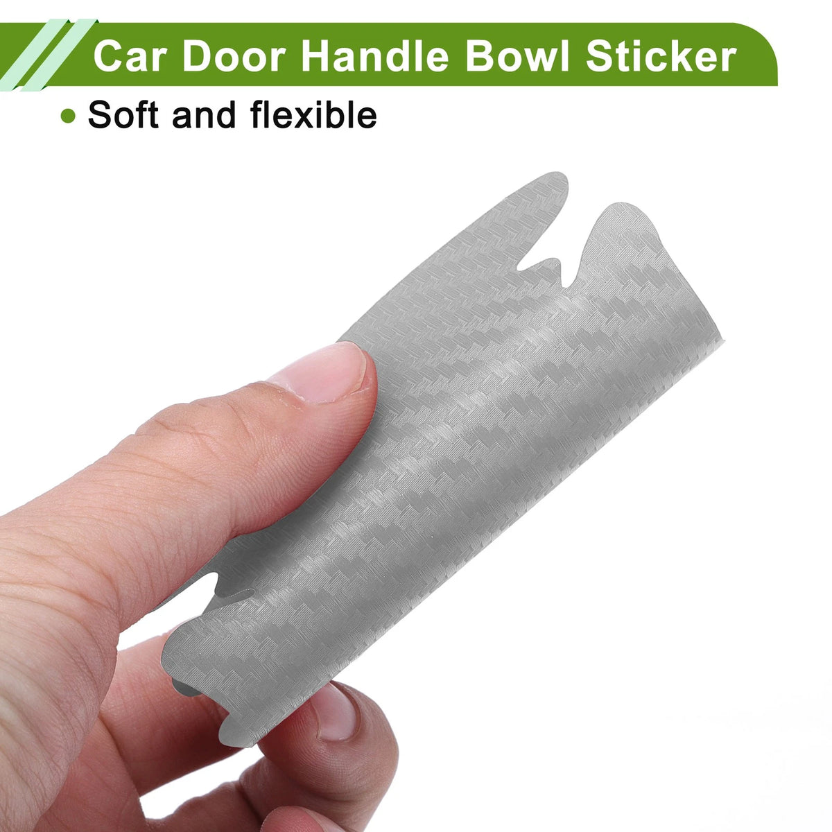 Car Door Handle Bowl Sticker for (92x98mm, Silver Tone)