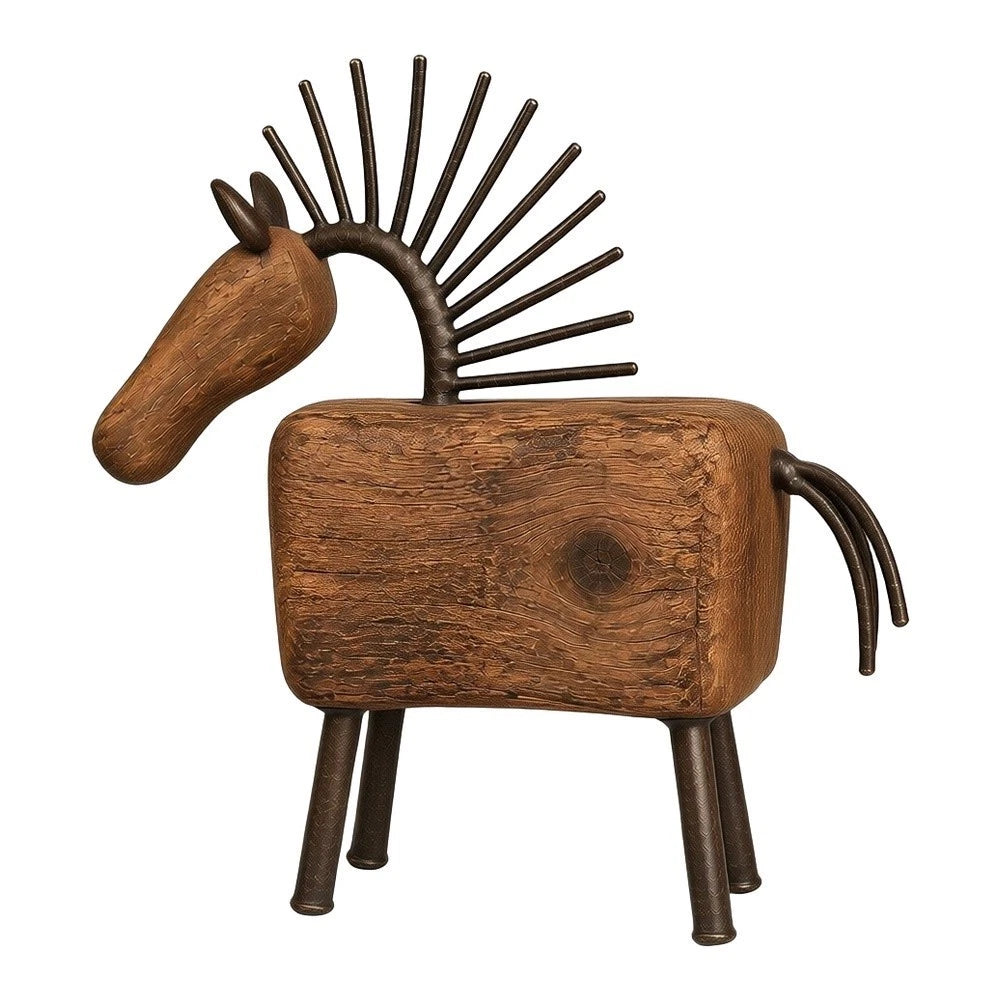 Horse Primitive Animal Statue for Rural Home Decor