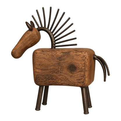Horse Primitive Animal Statue for Rural Home Decor