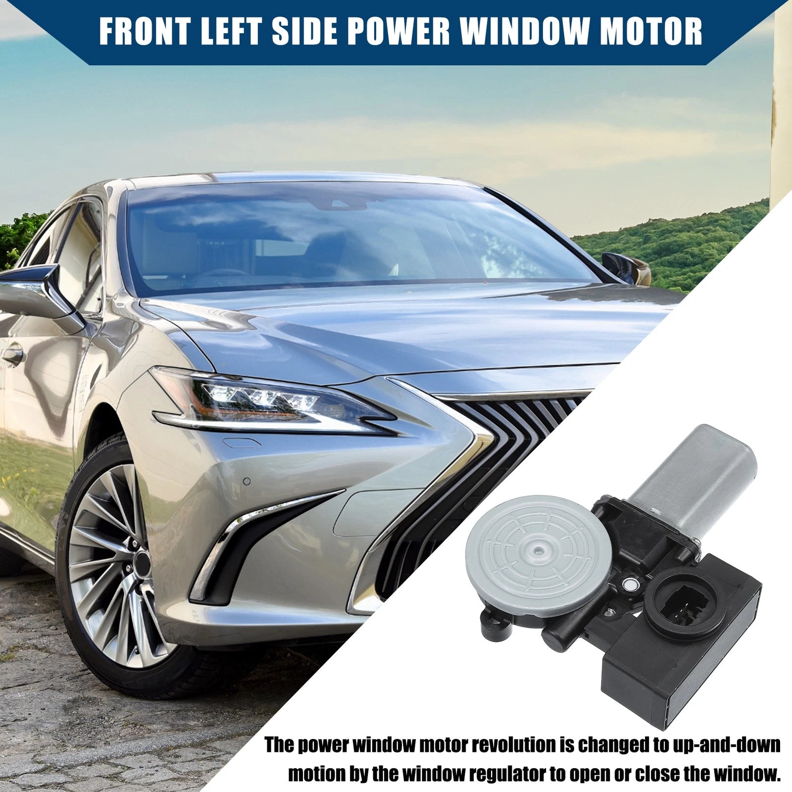 Power Window Lift Motor Front Left Replacement for Lexus ES300 (2002–2003)