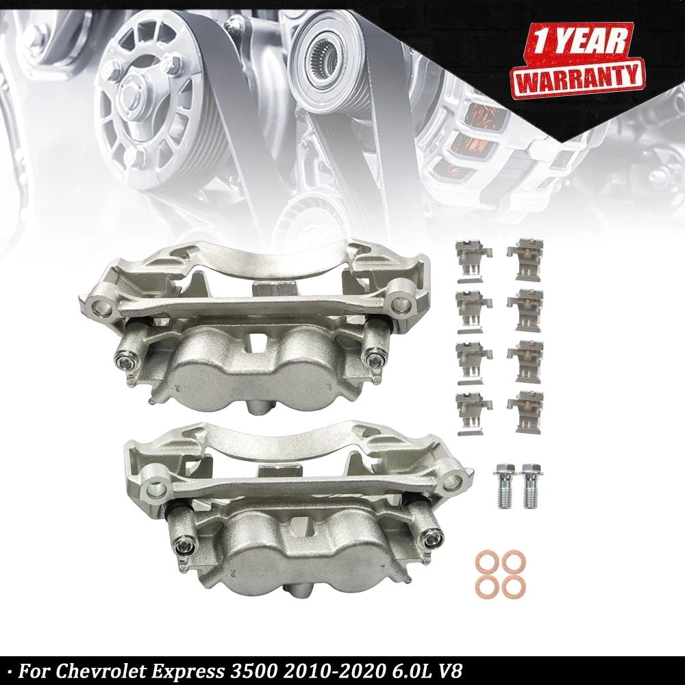Set of 2 Rear Left & Right Brake Calipers for Chevrolet Express 3500 (2010–2020)