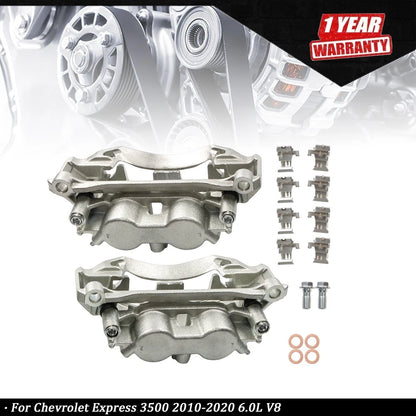 Set of 2 Rear Left & Right Brake Calipers for Chevrolet Express 3500 (2010–2020)