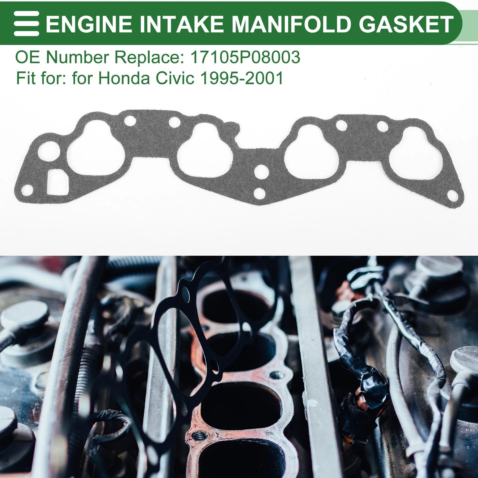 Engine Intake Manifold Gasket OEM Replacement for Honda Civic (1995–2001)