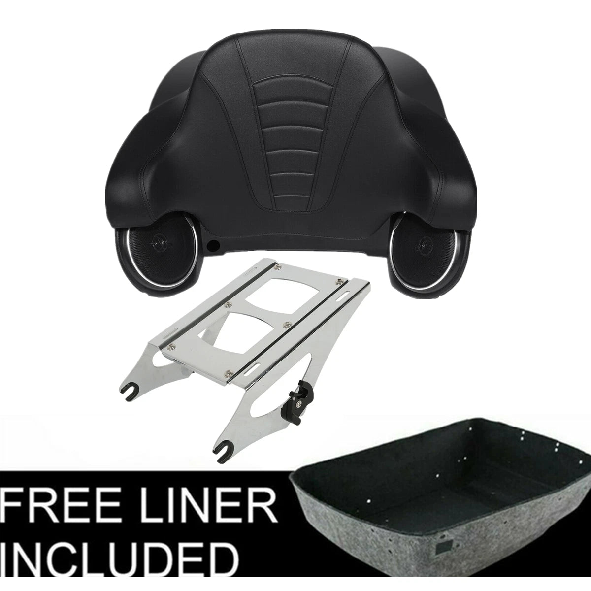 Trunk Pad Speakers Mount Rack for Harley Touring (2014–Present) Black