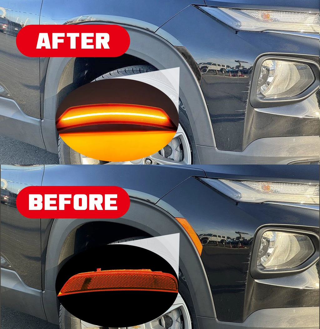 2X LED Smoke Amber Front Side Marker Lights for Chevrolet Trailblazer (2021–2024)