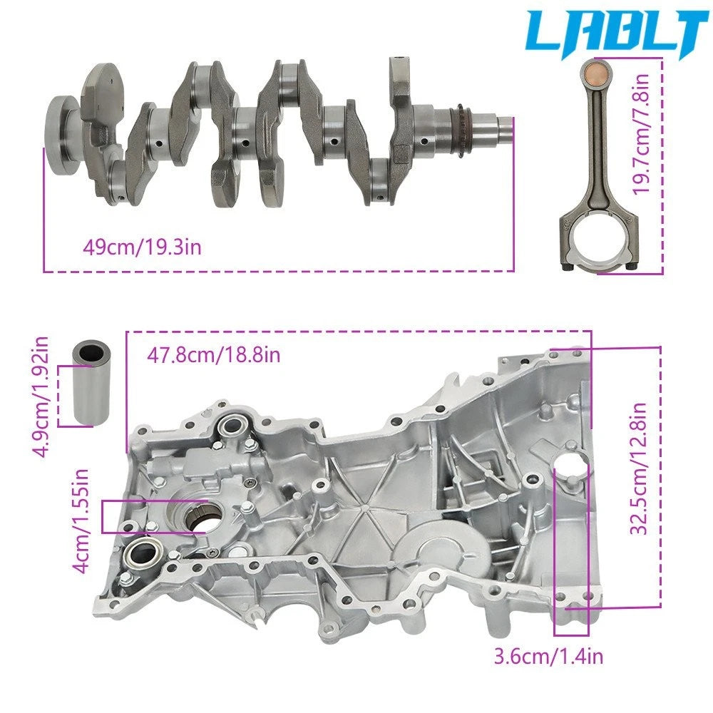 Engine Rebuild Kit for Hyundai Kia 2.0L (Crankshaft, Con Rods, Timing Kit)