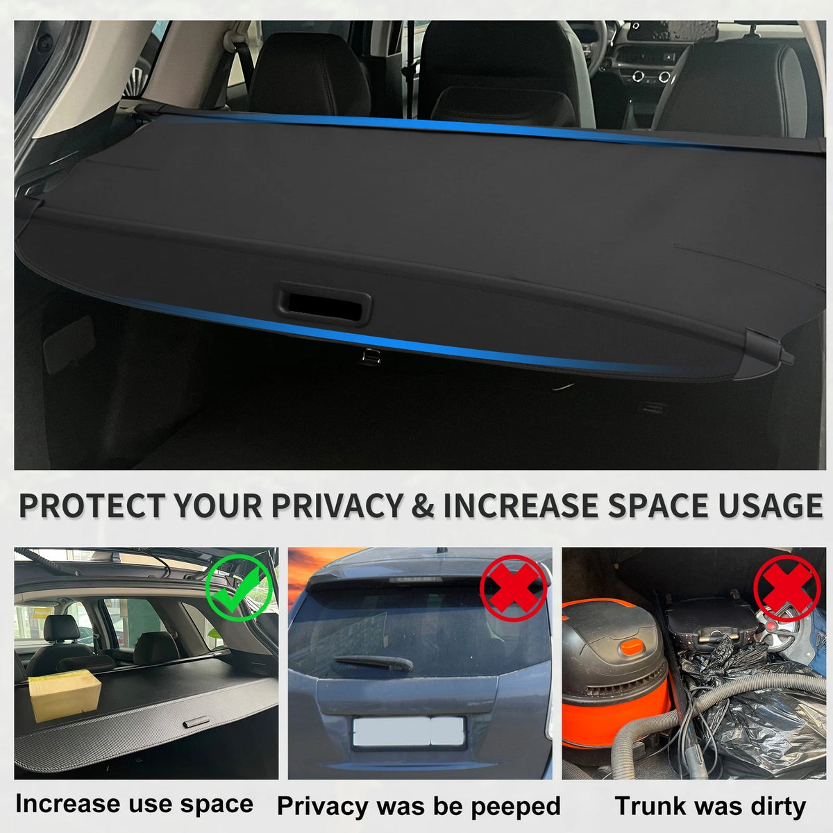 Cargo Cover Retractable Trunk Cover for Subaru Crosstrek 2024–2025