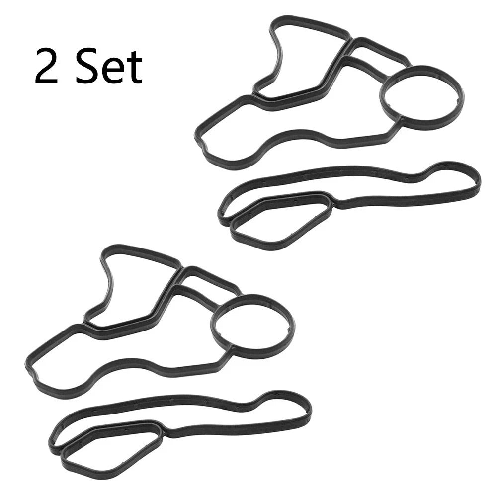 2 Pair Oil Filter Housing Gasket & Cooler Seal for BMW (2000–2023) 11427525335 11428637821