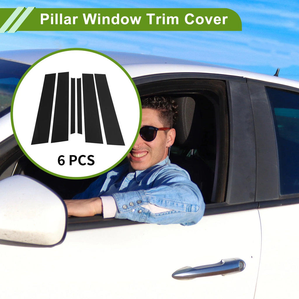 6 Pcs Pillar Window Trim Replacement for Chevy Equinox (2018–2023) Black