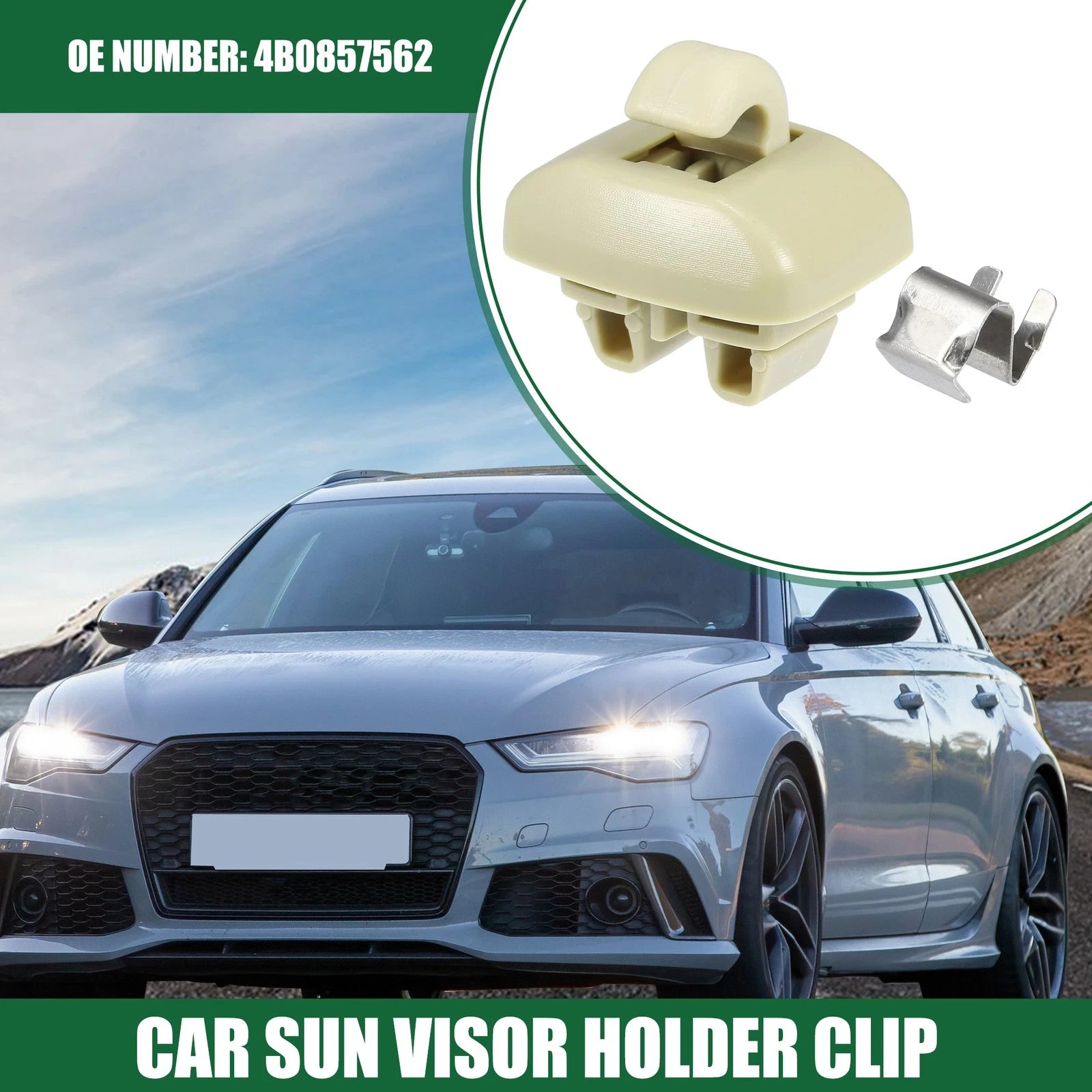Sun Visor Clip Holder Replacement for Audi A6 Quattro 1998–2005 Beige