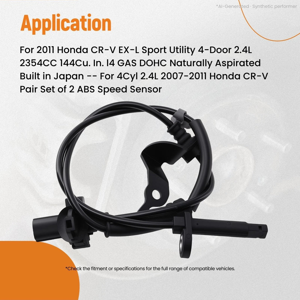 2Pcs ABS Sensor for Honda CR-V (2007–2011)