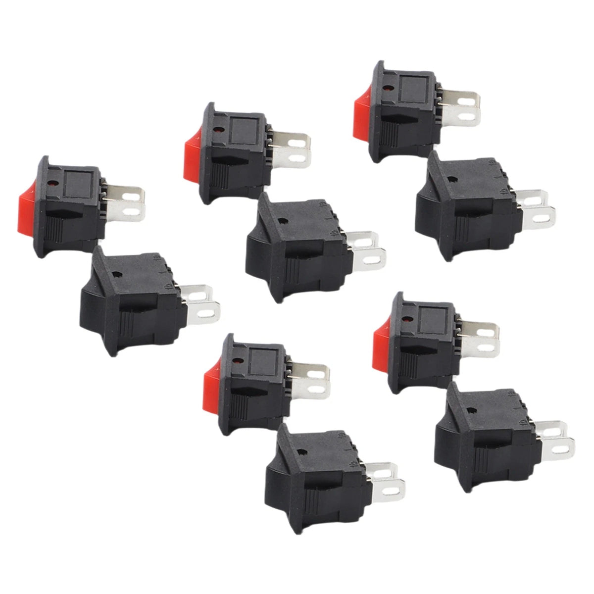 10X Mini Rocker Switch 2 Pin ON OFF SPST 125VAC 6A for Home Use