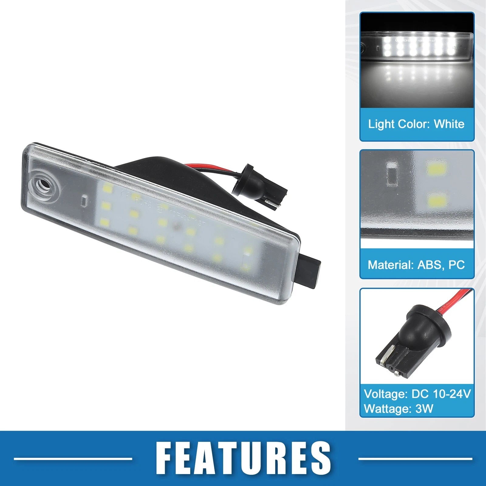 White LED License Plate Light Replacement for Toyota RAV4 (2010–2014)