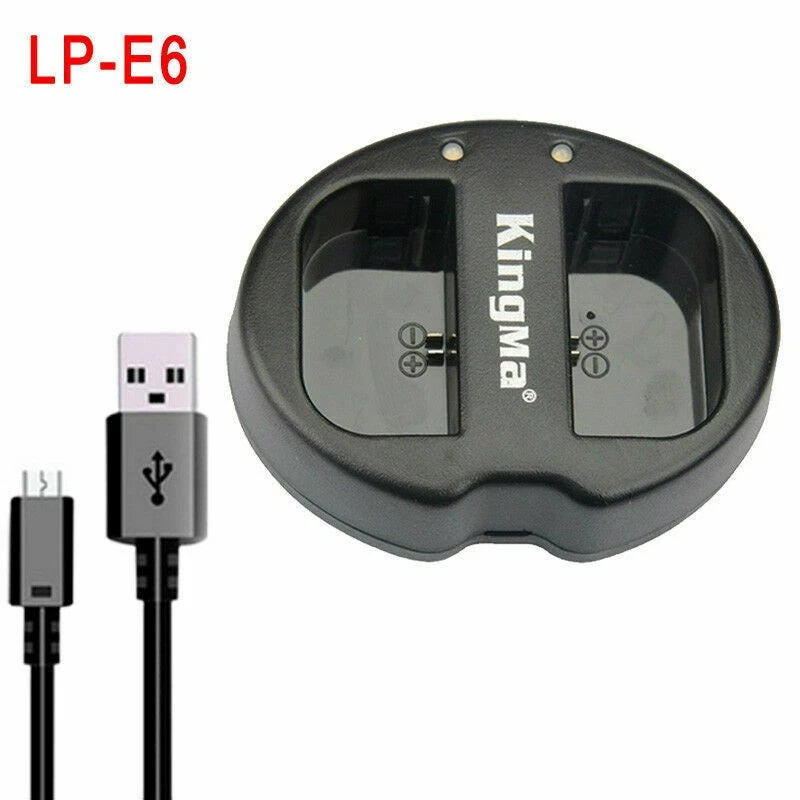 LED Indicator Dual Channel Battery Charger for Canon 5D2 5D3 5D4 70D 60D 80D 7D
