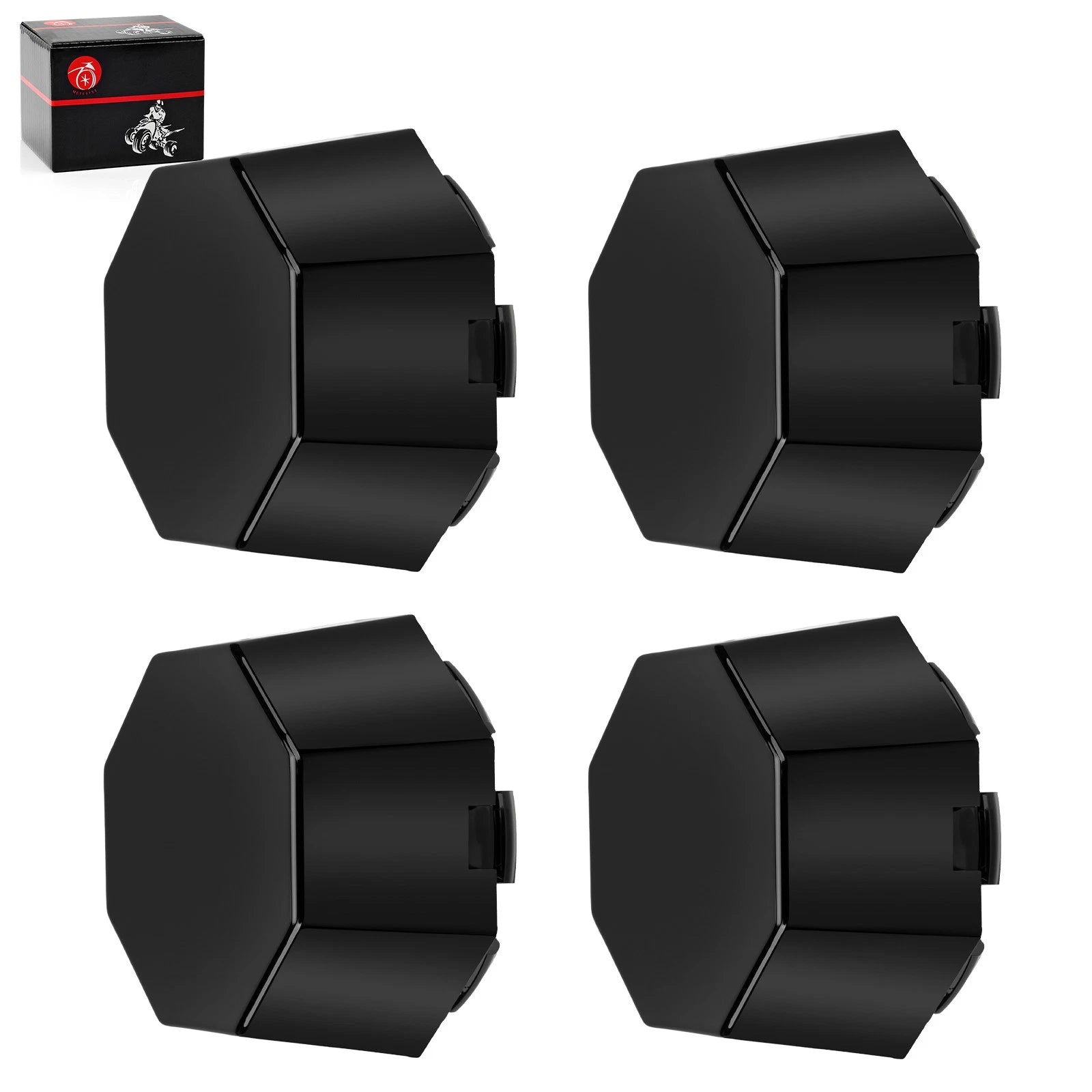 Set of 4 Black Center Wheel Hub Caps for Polaris Sportsman 570 X2 (2020–2023)