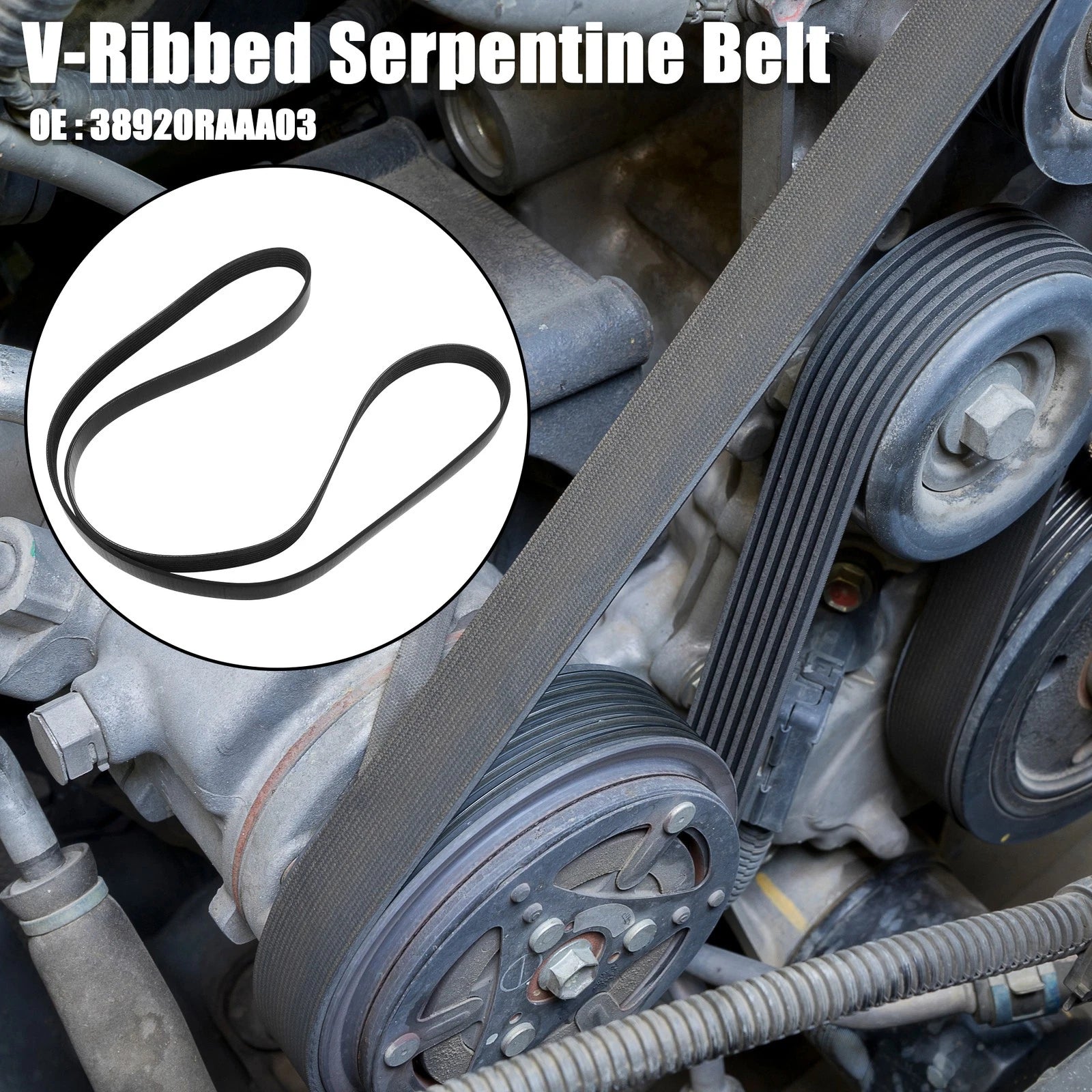 V-Ribbed Serpentine Drive Belt Replacement for Honda Accord (2003–2007)