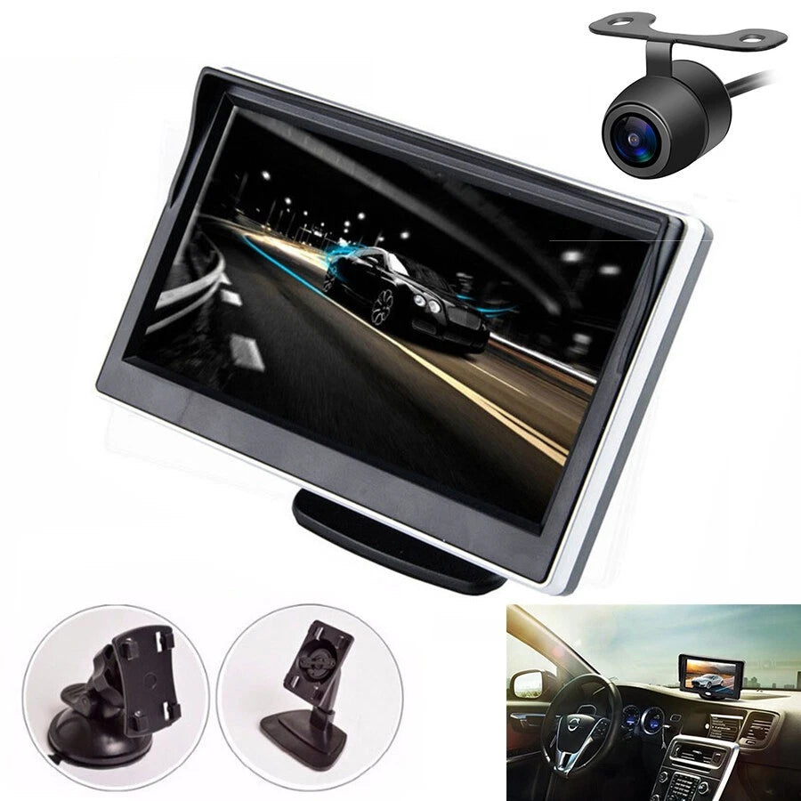 5" Car Monitor TFT LCD HD Digital LED Reverse Parking With Dynamic Track Camera