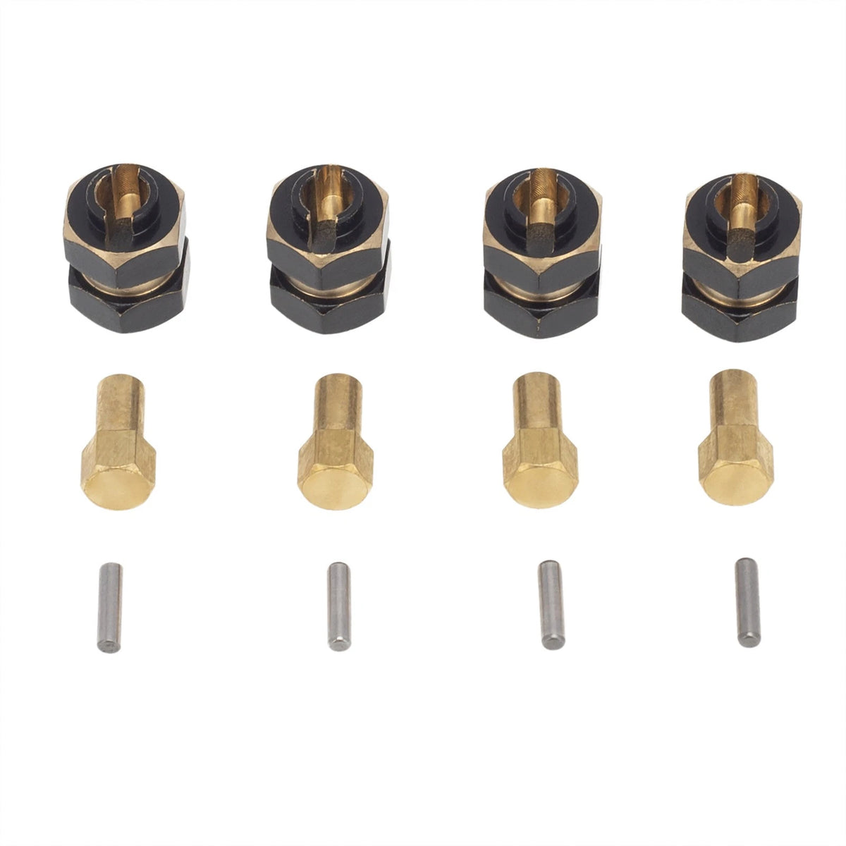Brass Hex Wheel Hubs Adapter Extender & Nuts for Axial SCX24 (2020–2023)