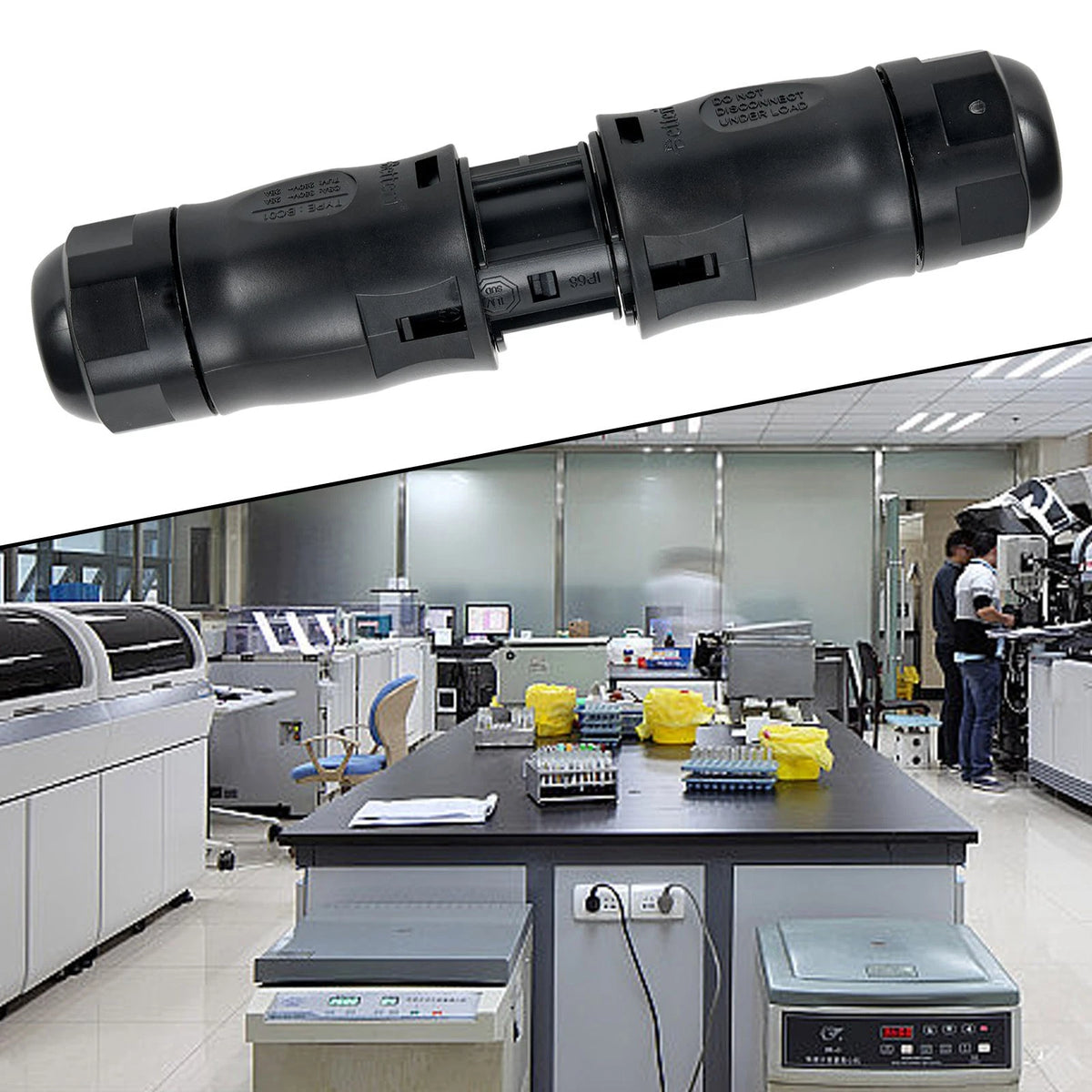 3Pin Waterproof Coupling Socket & Plug for Inverter Connection (IP67)