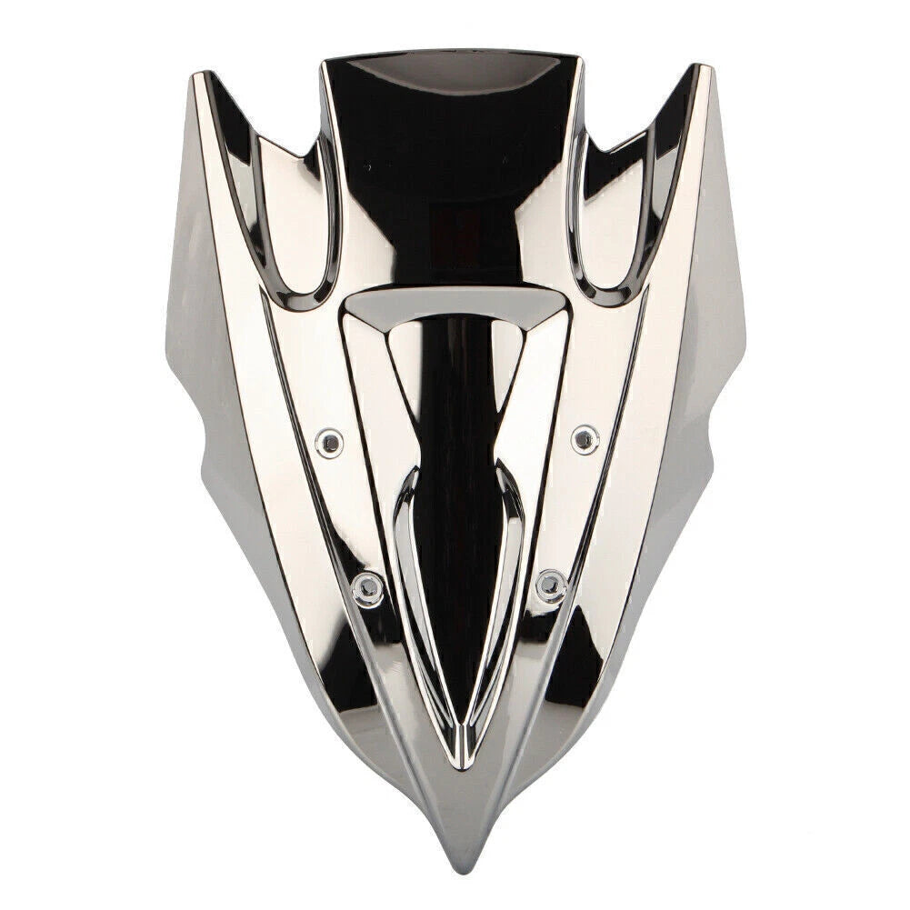 Double Bubble Front Windshield for Kawasaki Z250 Z300 (2013–2017) Silver