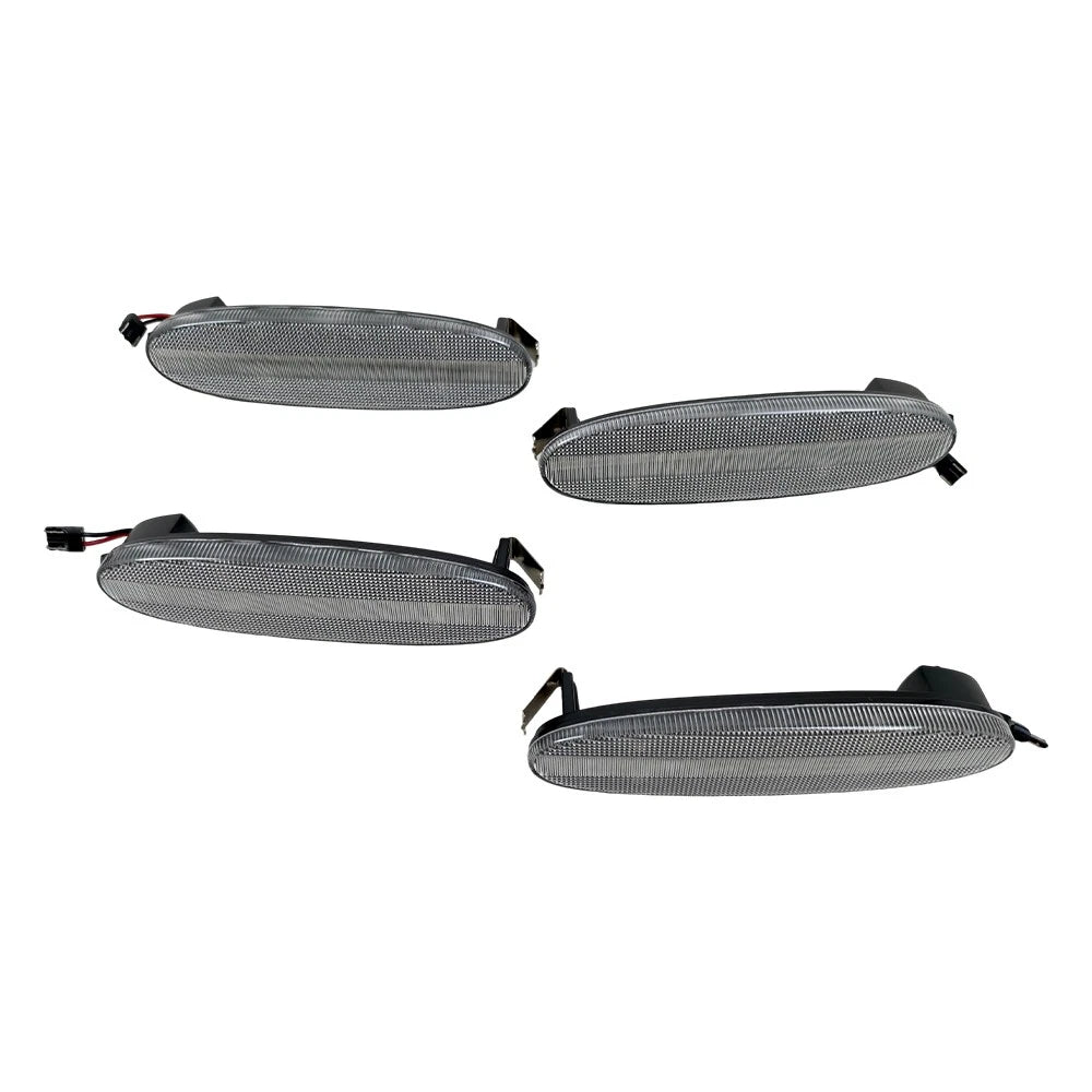 Set of 4 Clear LED Front Rear Side Marker Lights for Jaguar XJ (1998–2003)