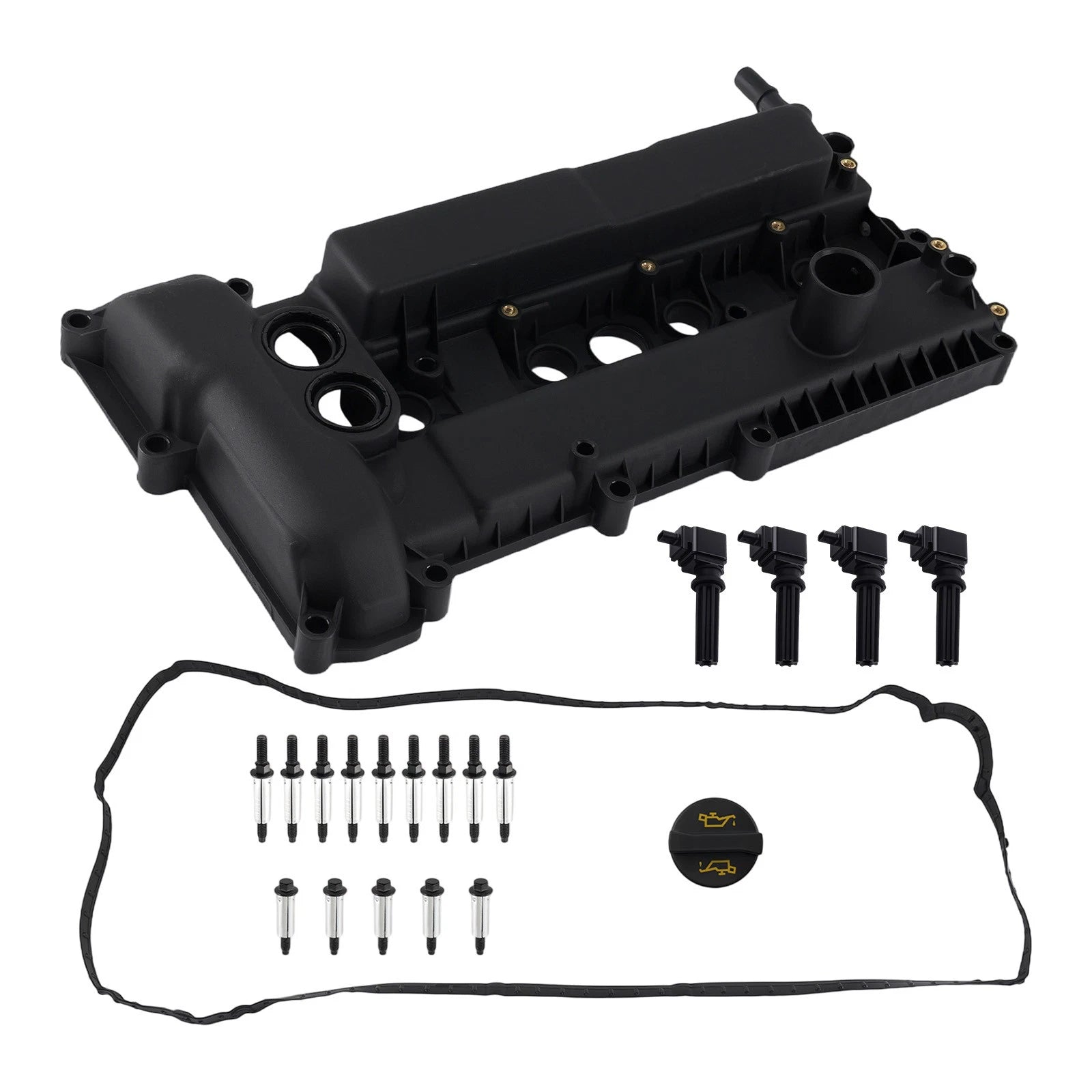 Engine Valve Cover & 4 Ignition Coils for Ford Fusion (2013–2020)