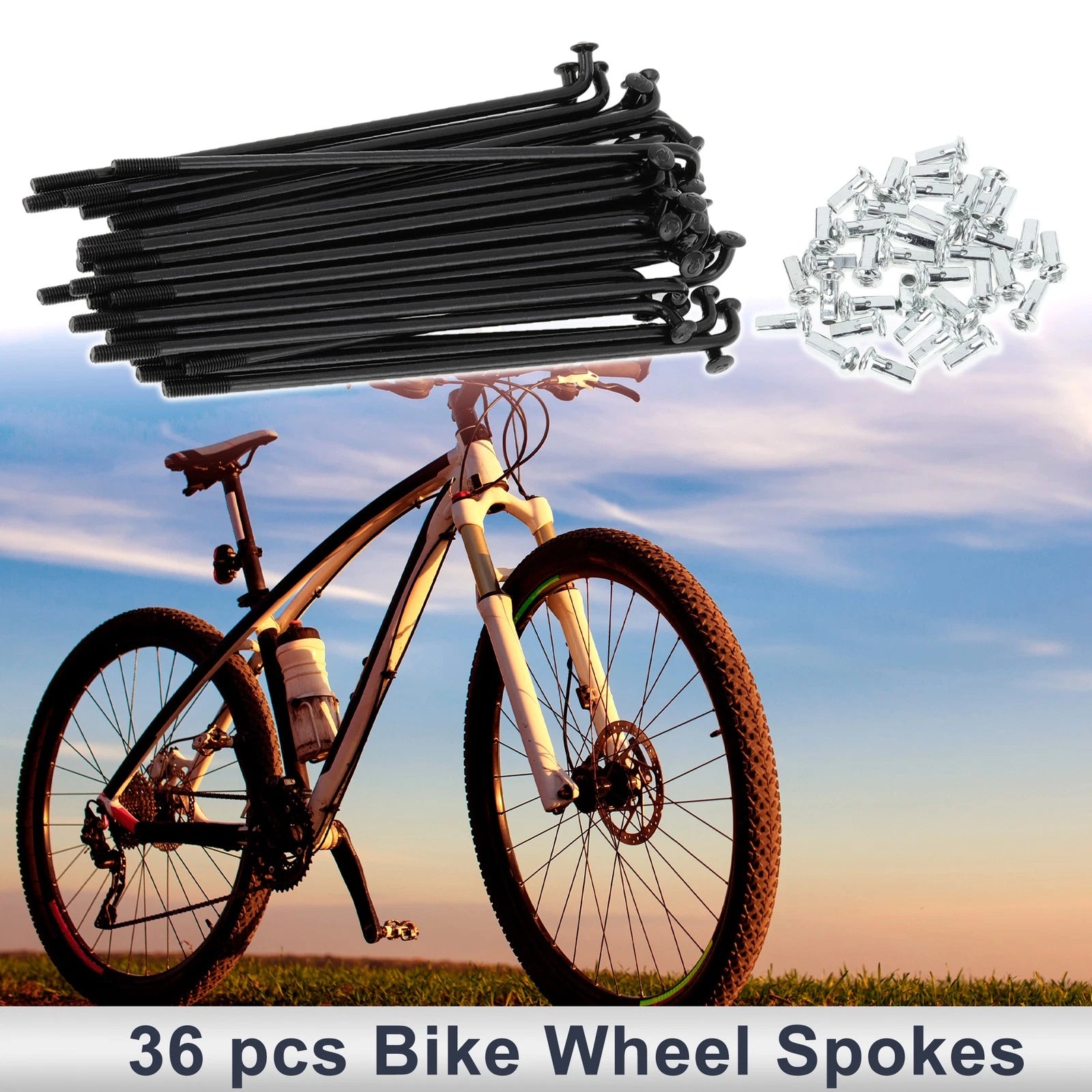 Bicycle Spokes Nipple Set 12G 105mm Carbon Steel for Universal Bikes