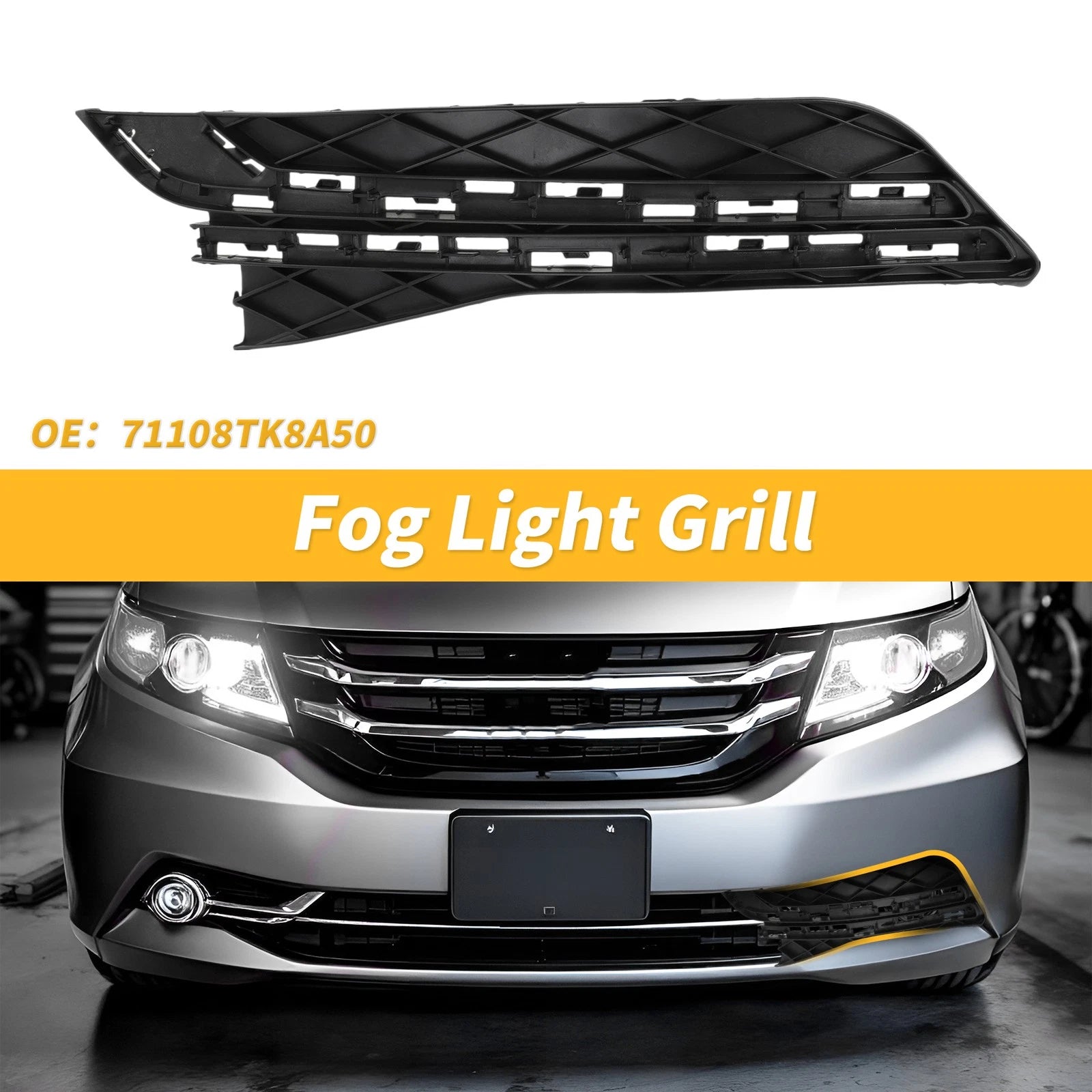Left Side Fog Light Grill Replacement for Honda Odyssey 2014–2017