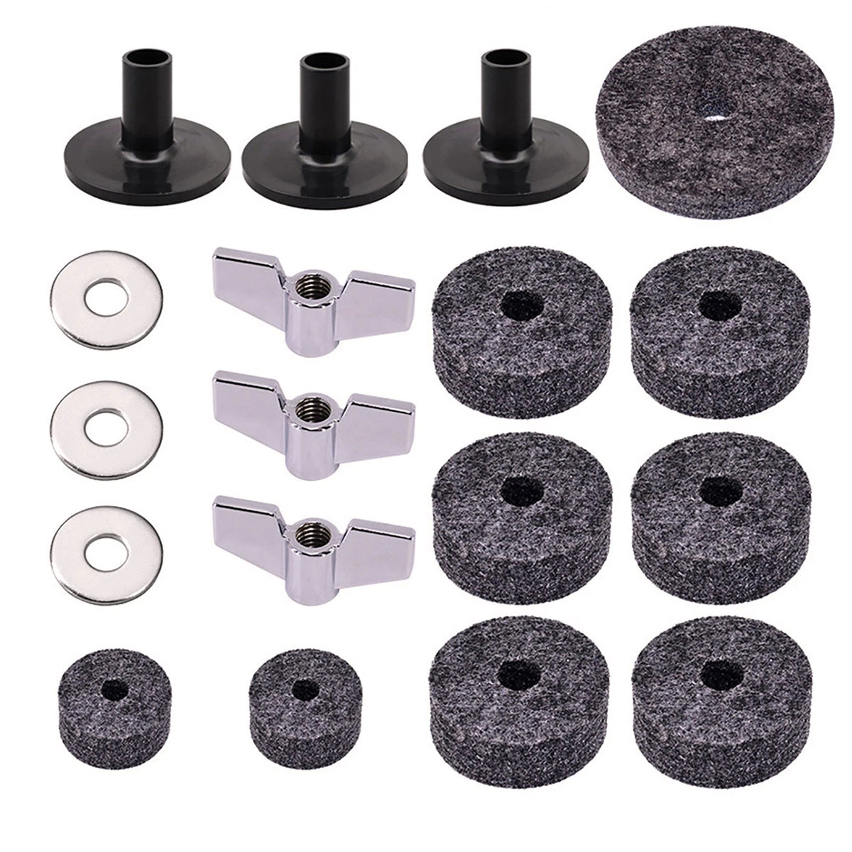 18Pcs Cymbal Part Replacement Hi Hat Felt Wing Nut for Drum Set