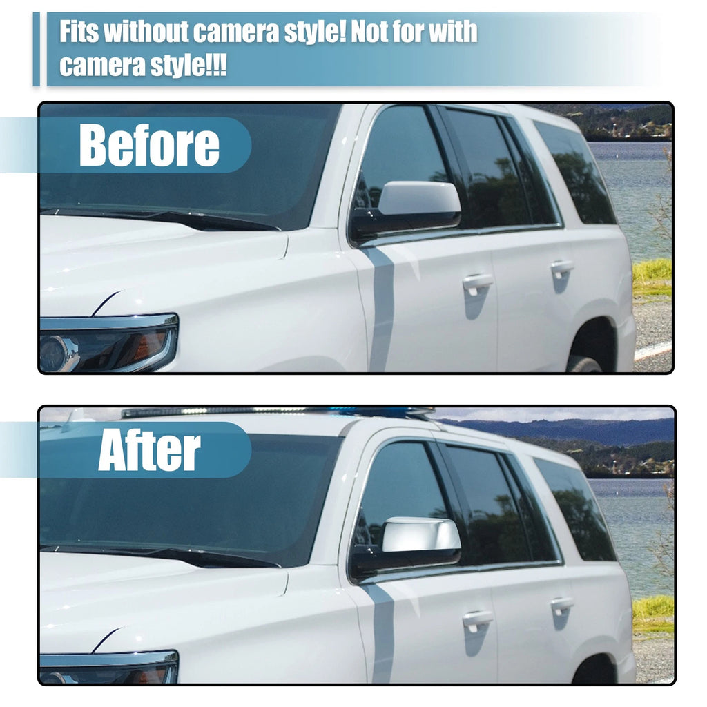 Chrome Plated Half Mirror Covers Pair for Chevy Suburban Tahoe GMC (2007–2023)