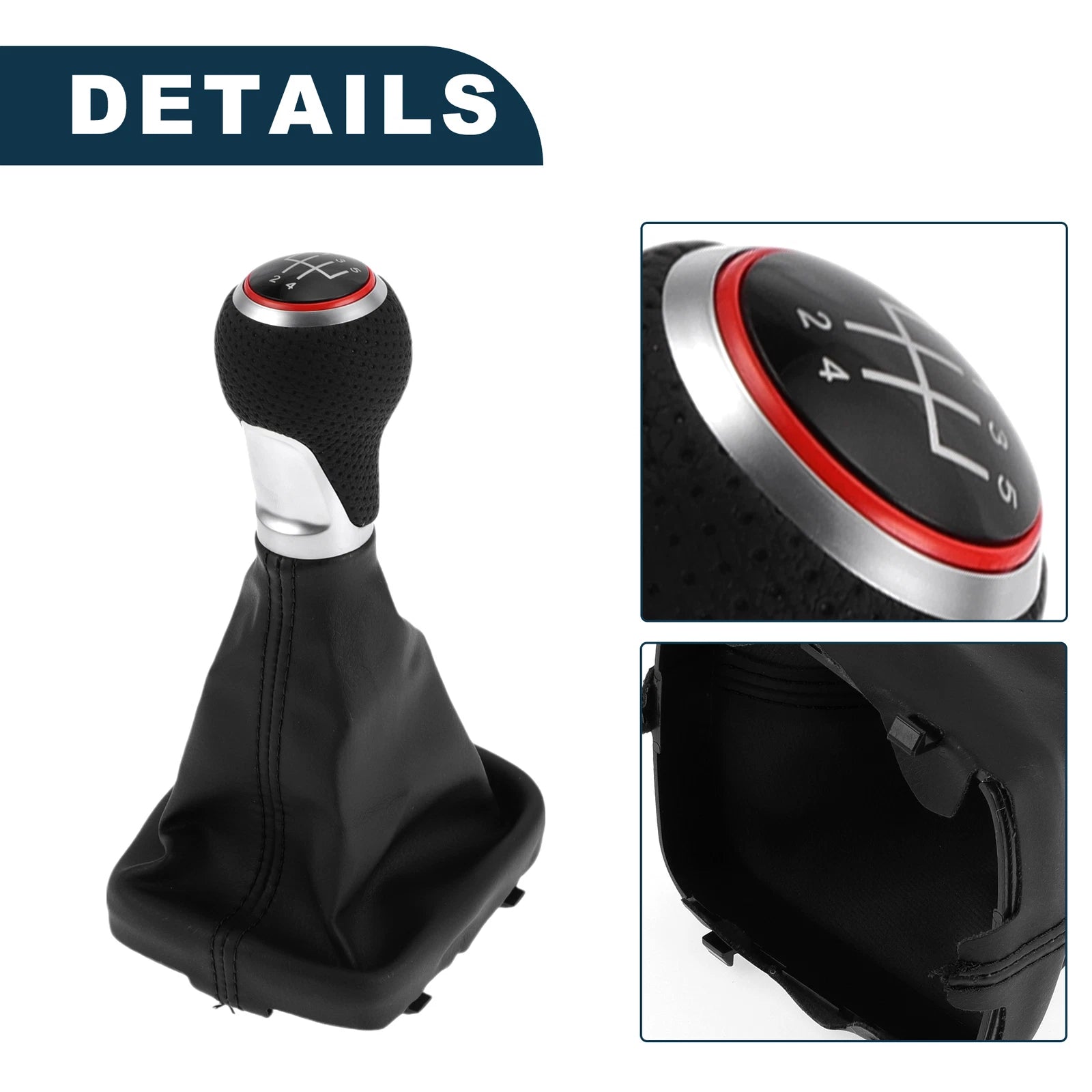 5 Speed Shift Knob with Boot Cover for Audi A3 S3 8P (2003–2013)
